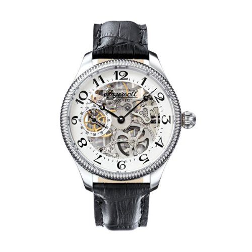 Ingersoll Herrenuhr Analog Edelstahl Leder schwarz IN7902WHS – Bild 3