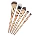 Start Makers Makeup Brush Set - 5pcs Professional Cosmetics Kabuki Brushes - Practical Groove Design Make Up Brushes - Premium Rose Gold Blush Brushes Set with Sponge Brush