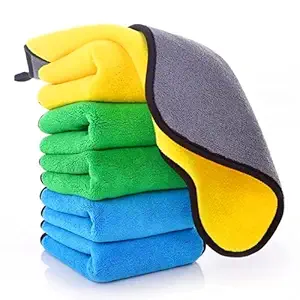 Kandera Microfiber Cleaning Cloth | Extra Thick Super Soft Highly Absorbent Towel for Car Bike Vehicle Home Kitchen Furniture Cleaning 800 GSM (Pack of 3)