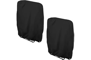 SEIWEI 2 fundas plegables para sillas de exterior, 71 x 110 x 20 cm, resistentes al agua, Oxford Patio, para casa, jardín, muebles, protección (negro)