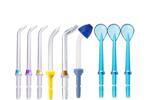 MOONDKIST 9 Pcs Replacement Tips for Waterpik Water Flosser, Oral Irrigator Nozzle Set, Includes Classic Tips, Periodontal Pocket Tips, Orthodontic Tip (#A)