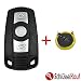 Produktbild BMW Autoschlüssel 3 Tasten Gehäuse E60 E87 E90 E91 E92 X1 X5 + LIR2025 Batterie