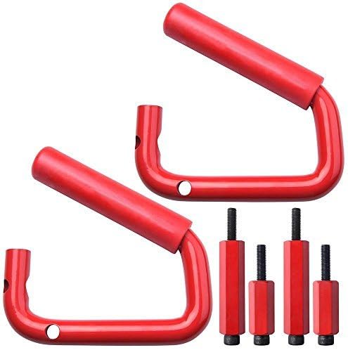 Jeep Wrangler Stainless steel solid grip before and after grip suitable for 2007-2017 Jeep Wrangler … (Red front grip)
