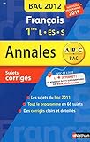 ANNALES BAC 2012 FRANCAIS 1ERE