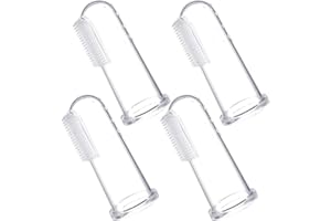 REQAG Pack of 4 Finger Toothbrushes - Baby Dental Care and Gum Massage for Babies 0-24 Months