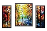 SAF Watercolor Set of 3 Modern Art 9201 Painting (35 x 3 x 50 cms)