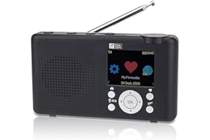 Ocean Digital WR-23F Portable FM Internet Radio 2.4” Color LCD Built-in Battery Wi-Fi Bluetooth (Black)