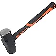MUKCHAP 1.8kg/4lbs Club Hammer, Sledgehammers Lump Drilling Hammer with Fibreglass Handle for Gardening, Camping, Rock