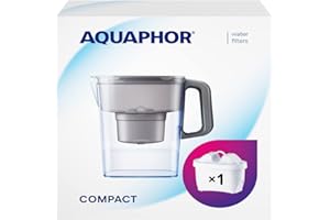 AQUAPHOR Carafe filtrante Compact avec 1 Filtre Maxfor+ 200L - 2,4 l - Gris