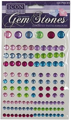 GEM STONES SELF ADHESIVE PASTEL / 120 PIECES