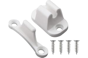 ALI2 Blanc Retenue de Porte Camping Car,Serrure Caravane avec Vis,Bloc Porte Exterieur Caravane,Kit de Retenue de Porte,Loquets de Porte pour Caravane,Support de Porte de Camping Car