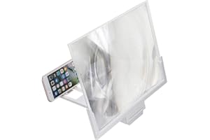Venus Valink 3D-Bildschirm Verstärker Video Handy Vergrößerung Glas Stand, 14 Zoll HD Telefon Vergrößerung Vergrößerungsglas mit klappbarer Halterung Bianco