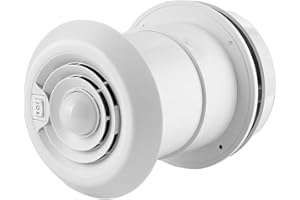 Qiilu Ventilador de RV, Ventilador RV, ventilador de techo ABS de 12 V 5000R/min rejilla de ventilación de techo de aire LED redonda para caravanas, autocaravana, remolque, furgoneta