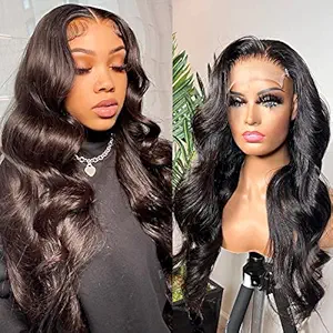 TESLAL Lace Front Human Hair Wigs 24 inch Body Wave Lace Front Wigs For Black Women Human Hair 150% Density Pre Lucked 4x4 Lace Closure Wigs With Baby Hair