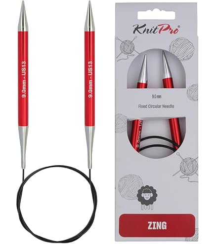 Aiguilles à Tricoter Circulaires KnitPro Nova Zing 40 Cm X 8 Mm - Aluminium Multicolore Fixe, Idéales Pour Projets Confortables