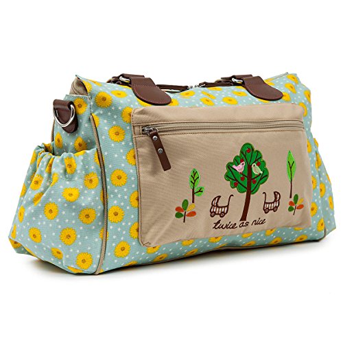 Pink Lining Twins Sunflowers Changing Bag