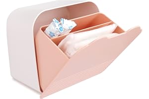 TUCIYKE Scatola Porta Assorbenti,Plastica Portatile Scatola per Assorbenti Tamponi Box per Bagno 15.5 * 15.5 * 9 cm Borsa Porta Assorbenti da Borsa Scatola di Immagazzinaggio per Donne,Ragazze,Donna(Rosa)