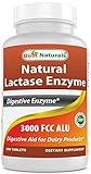 Best Naturals, Fast Acting Lactase Enzyme, 3000 FCC ALU, 180 Tablets