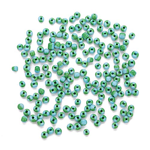 Alucy Kits de Cuentas de Vidrio Bicolor DIY de joyería 350pcs, Pulseras de joyería, Collares, Cuentas de Accesorios(Azul + Verde)