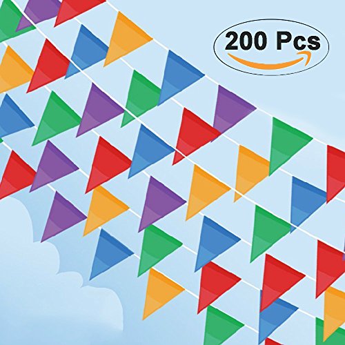 Cookey 200 Pcs Multicolour Pennant Banner, 100M Nylon Fabric Decorations Flags For Festival Grand Opening Parties and Backyard Picnics reviews Cookey 200 Pcs Multicolour Pennant Banner, 100M Nylon Fabric Decorations Flags For Festival Grand Opening Parties and Backyard Picnics