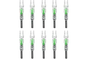 DONGKER Tiro L'Arco Arco Cocca,10 Pezzi Cocche Illuminata Automaticamente per Aste di Frecce da 6.2 mm di Diametro per Caccia Tiro