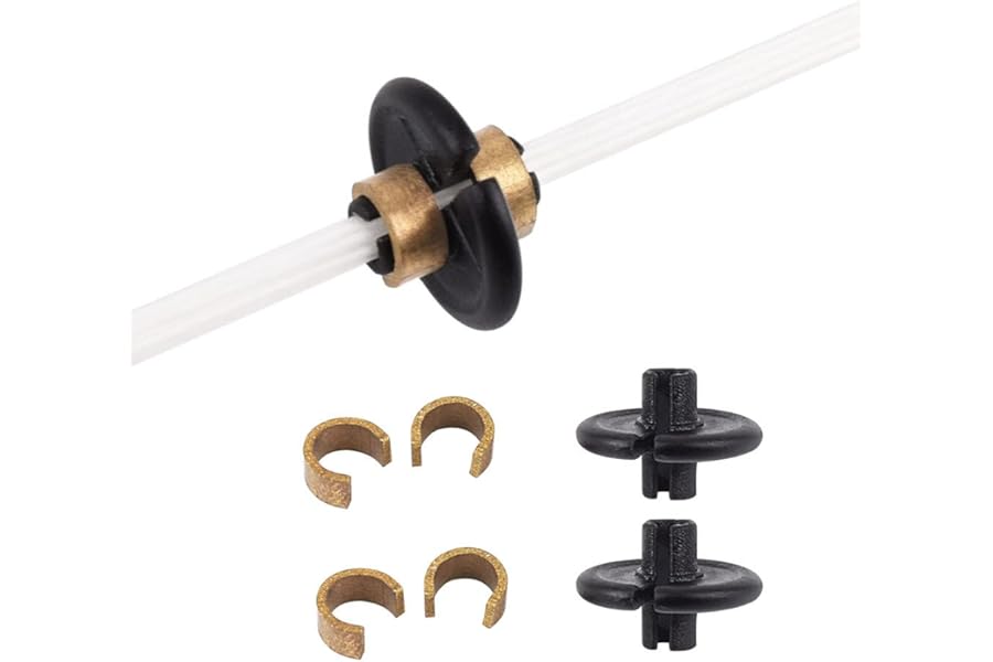 ELONG OUTDOOR Archery Kisser Button Black with Copper Anchor Clips - 2/pack