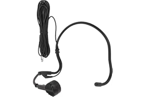ciciglow Ohrbügelmikrofon, Dynamisches Kabelgebundenes Headset-Mikrofon mit 6,35-mm-Steckeranschluss, Kopfbügelmikrofon für Karaoke-Lautsprecher, Verstärker, Unterricht