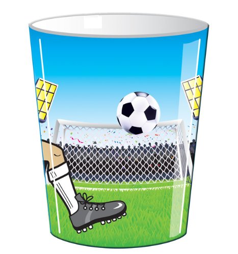 4 stabile Kunststoff-Becher * FUSSBALL-STADION * mit Holografie-Effekt für Party und Geburtstag // Kinder Geburtstag Party Fete Set Partybecher Becher Jungen Fussball - SUPER MITGEBSEL! -