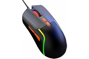 Wired Gaming Mouse with 3600DPI Optical Sensor, RGB Backlit Lightsync, 7 Programmable Buttons, Ergonomic Design for Office & Gaming, For Windows/Mac/Linux/Chrome (Black)