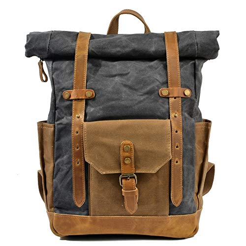 Preisvergleich Produktbild Youyababay Retro Segeltuch Rucksack, Laptop Büchertasche Mehrzweck Draussen Backpack Wasserdicht Dauerhaft Reise Beiläufig Tagesrucksack Multi-Tasche Wandern Schulterpackung