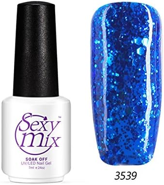 Sexy Mix Gel Polish Diamond Bling Varnish Colorful UV Soak Off Gel DIY Nails Art 7ML