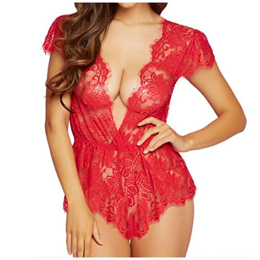 Babydoll-Donne-Sexy-Intimo-Pizzo-Trasparente-Biancheria-Tuta-Pigiama-Lingerie