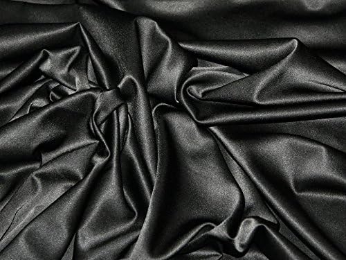 Black Stretch Satin Back Crepe Designer Dress Fabric - per metre