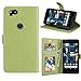 Produktbild RZL Zubehör und Hüllen für Google Pixel 2 Hülle Case Retro Stil Crazy Horse Textur Horizontal Folio Ständer Pouch Case mit Halter & Ständer & Kartensteckplätze & Bilderrahmen (Color : Green)