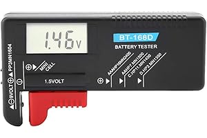 FOCKET Testeur De Batterie Analogique, VéRificateur De Batterie Lcd NuméRique Universel Pour Testeur De Tension De Pile à Piles Bouton Aa/Aaa/C/D / 9V / 1.5V Bt-168D