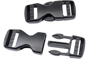 Baikeen Side Release Buckle - 15mm/20mm/25mm/32mm/38mm/50mm Plastic Snap Buckle Clips Clasp for Backpack Strap Replacement