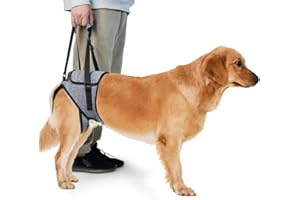 KOMUNJ Imbracatura di sollevamento per cani, imbracatura per zampe posteriori, imbracatura ausiliaria per cani anziani, disabili e feriti, grigia, taglia L