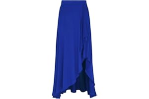 YOOJIA Mujer Falda Larga de Flamenco Sevillanas Falda Asimétrica Cintura Elástica Traje Bailarina Moderna Actuación Dancewear