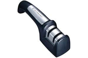 Le Creuset Afilador de cuchillos, Para cuchillos rectos de acero de damasco o inoxidable, 18 y 8, Negro, 98000603000000