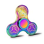 Opard Tri Fidget Spinner Plum Blossom Hand Spinner Toy Fancy Shaped Colorful Aluminum Alloy for Child and Adult (Engraving Colorful)