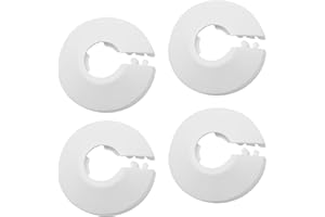 KINDOYO 4 Stück Rohrabdeckungen - Kunststoff-Heizungsrohrmanschetten Wasserrohrabdeckungen Heizkörper Rohrabdeckungen Rohrschellen für 15 mm Durchmesser Rohr - Weiß