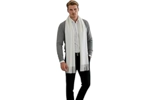 LA FERANI Sciarpa da uomo in cashmere invernale autunno sottile 185x65 sciarpa cashmere stile casual sciarpa lana lana tinta unita colore uomo sciarpa
