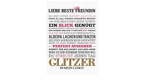 Leinwand Keilrahmen Liebe Beste Freundin Spruch Deko