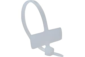 AERZETIX: 100 Abrazaderas de sujeción 100mm 2.5mm bridas con etiqueta para cables, blanco C41921