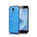 Produktbild Homikon Bling Glänzend Glitzer Strass Silikon Hülle TPU Tasche Handyhülle Pailletten Kirstall Clear Weiche Schutzhülle Stoßdämpfend Soft Case Cover Etui Kompatibel mit Samsung Galaxy J3 2017 - Blau