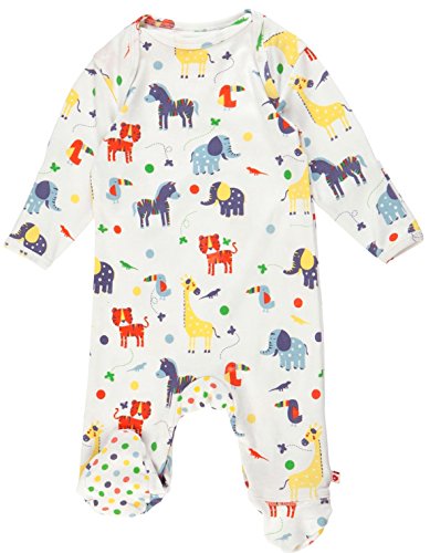 Piccalilly Organic Cotton Multicoloured Unisex Baby Jungle Print Footed Sleepsuit 3-6 months