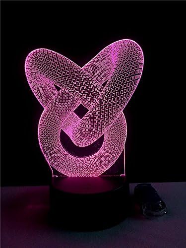 Dual-Ring creative 3D small night light three-dimensional visual touch seven lights 3D Optical Illusion Night Light 7 Colors-Changing Desk Lamp Table Lamp with Intelligent , Touch Seven Color