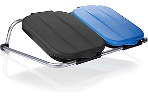 BigDean Müllsackständer Wandmontage Double 120L SCHWARZ+BLAU Müllbeutelständer Müllsackhalter Mülleimer - Blauer Sack - Gelber Sack - Wandmüllsackständer Müllsackständer Wand