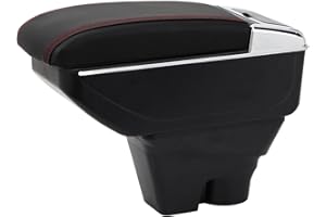 YJYWZH Armrests Compatible with Citroen C3 2017-2023 Double Layer Armrest Central Console Compartment with Cup Holder Black