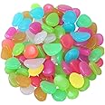 HETZON SALES Glow in The Dark Rocks 100PCS Blue Luminous Pebbles Glow Stones Outdoor Decor, Glowing Rocks for Garden Pond Path Lawn Yard, Glow Rocks Powered by Light or Solar (Multicolor)